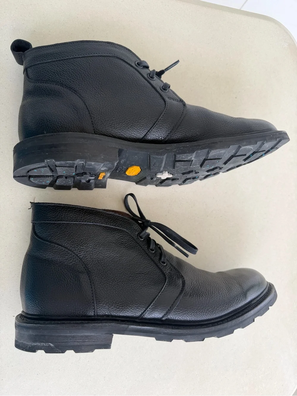 Allen Edmonds Alpine Chukka Pebble Leather Boots Black Weatherproof Men Size 8.5
